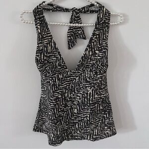 CHRISTINA Geometric Tribal Print Halter Neck Tie Tankini Top